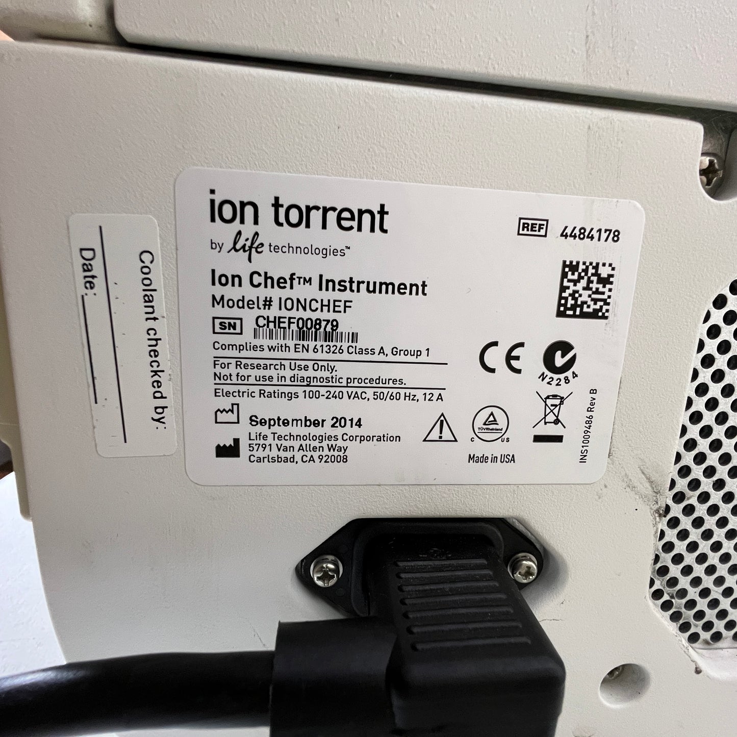 Thermo Fisher Ion Chef System Ion Torrent 4484178 Parts Repair