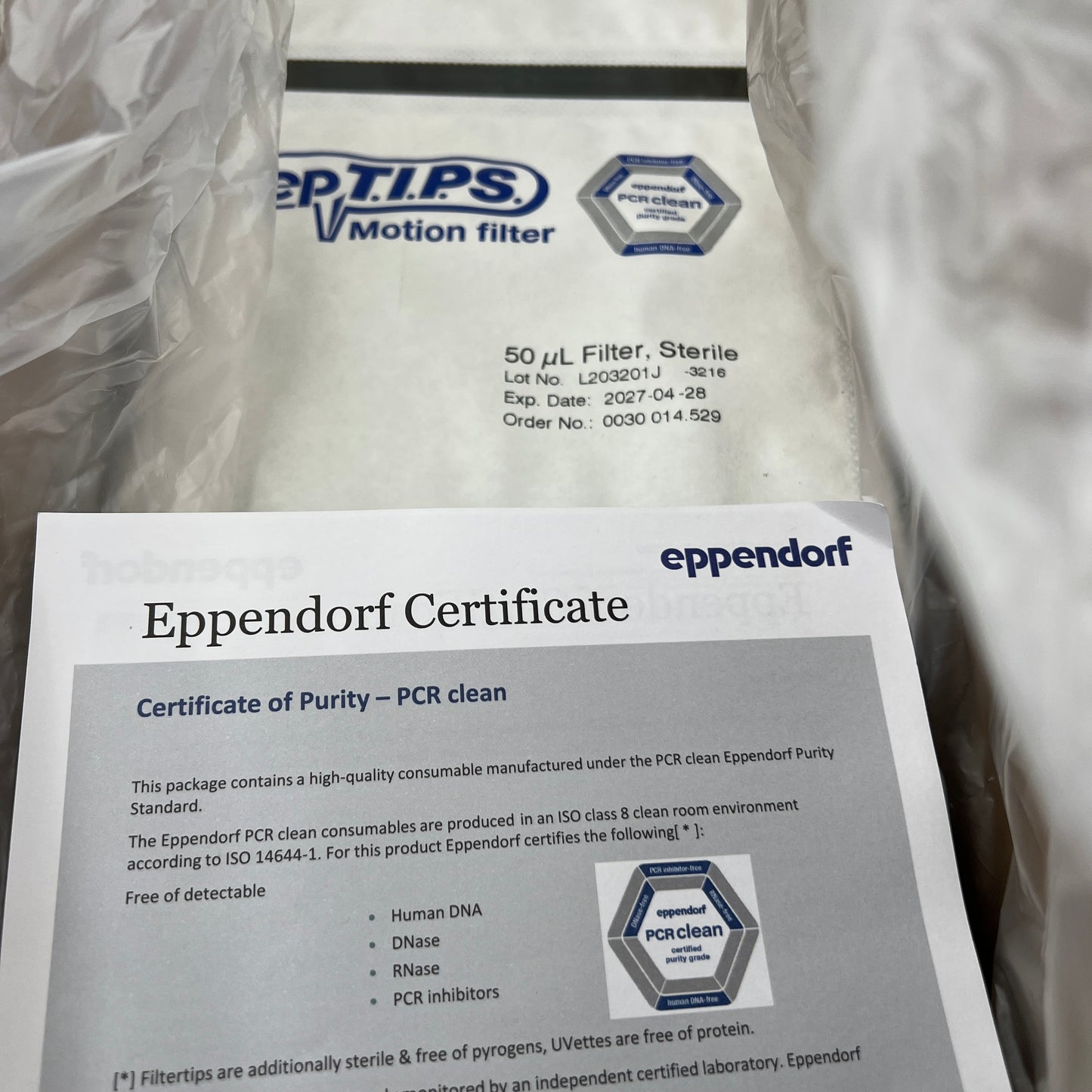 Eppendorf Motion Reloads 1 - 50 ul, 2304 pcs PCR Clean 0030014529 - New