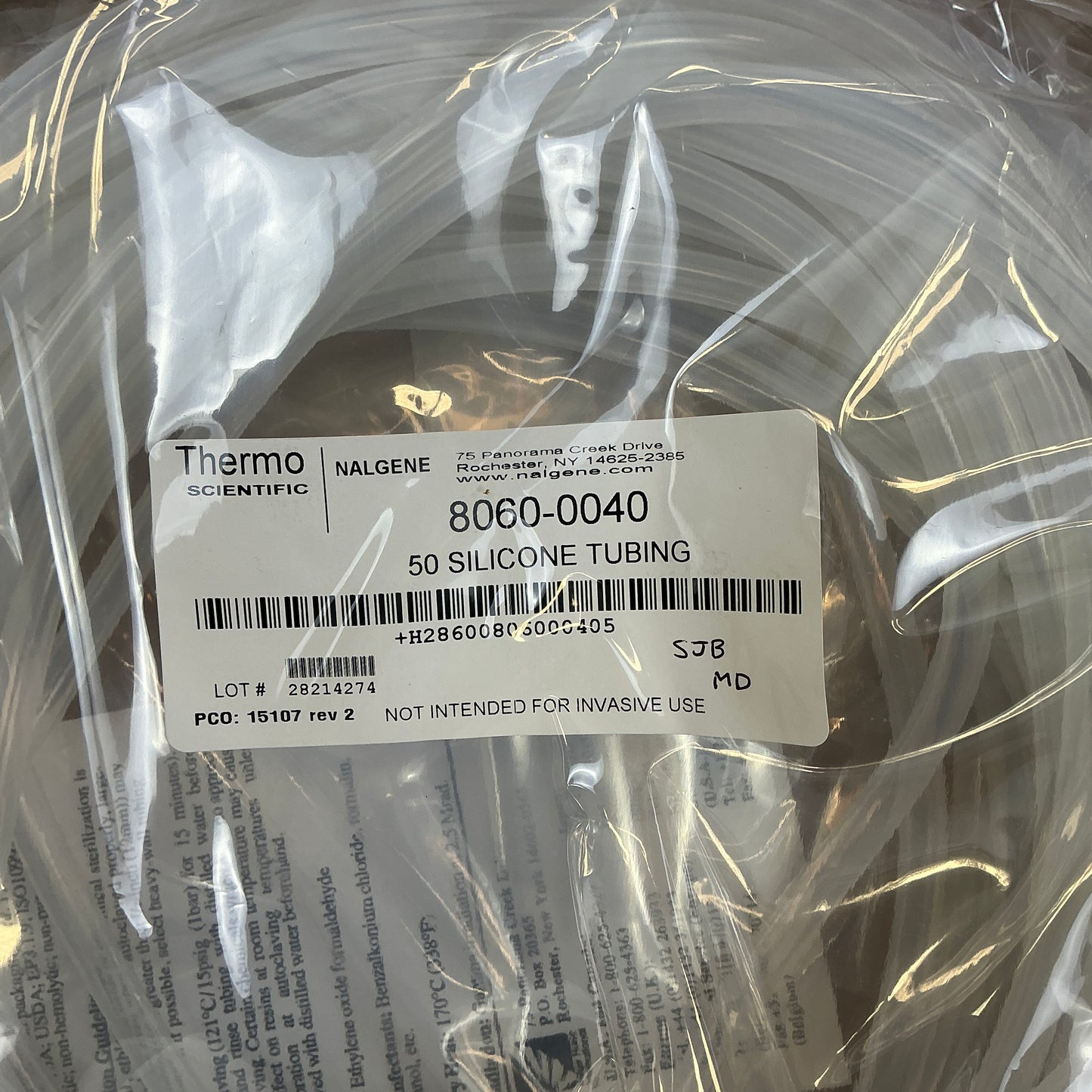 Thermo Scientific Silicone Tubing 50FT 8060-0040 0.187" ID x 0.312" OD NEW