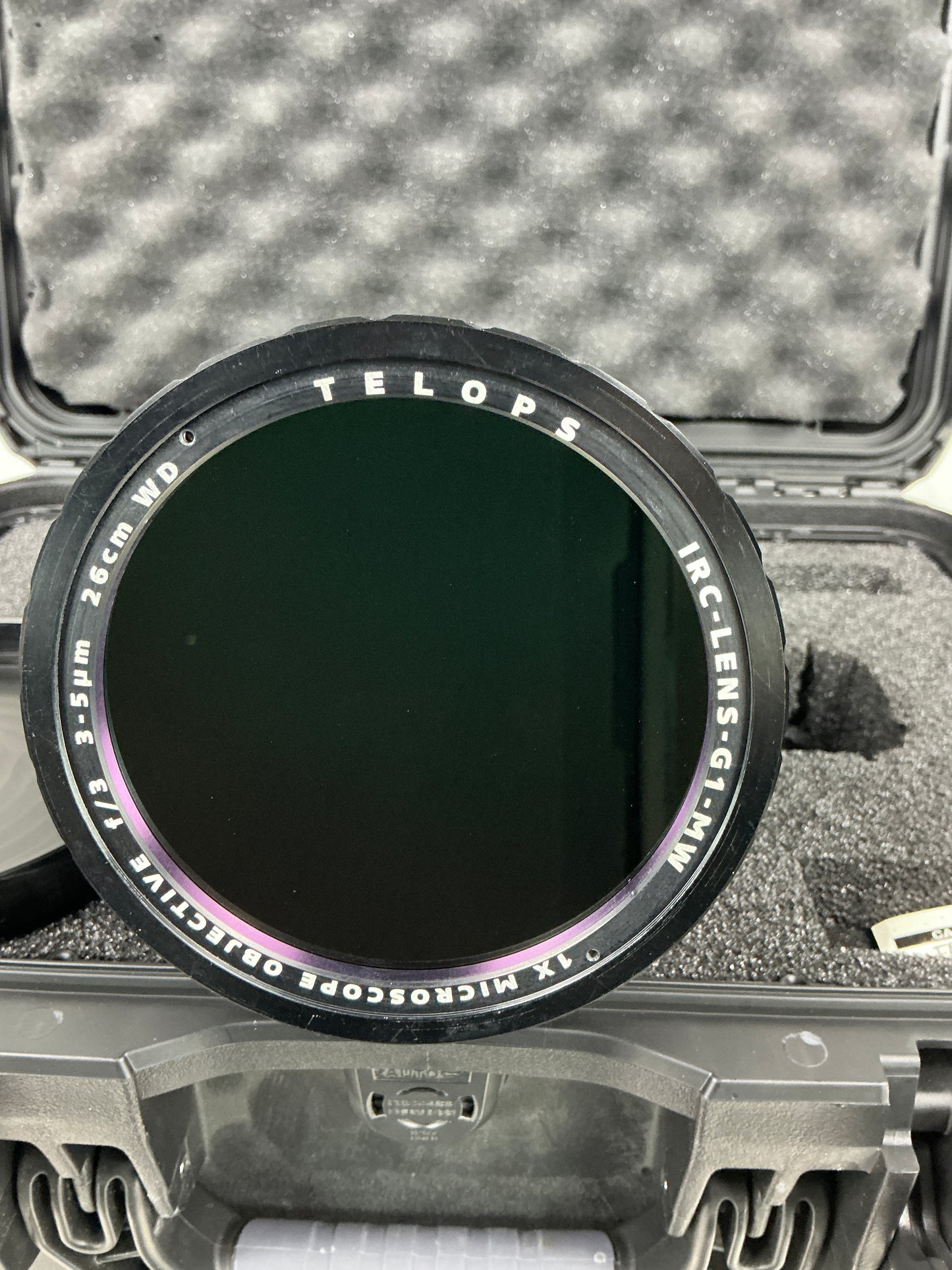 Telops IRC‑LENS‑G1‑MW 1× Microscope Objective Lens – Midwave IR – w/ Case