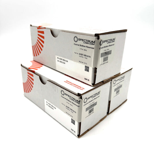 Spectrum Labs 50ml Conical Bottom Reservoirs ACBT-050-S1N – Lot of 3, New in Box