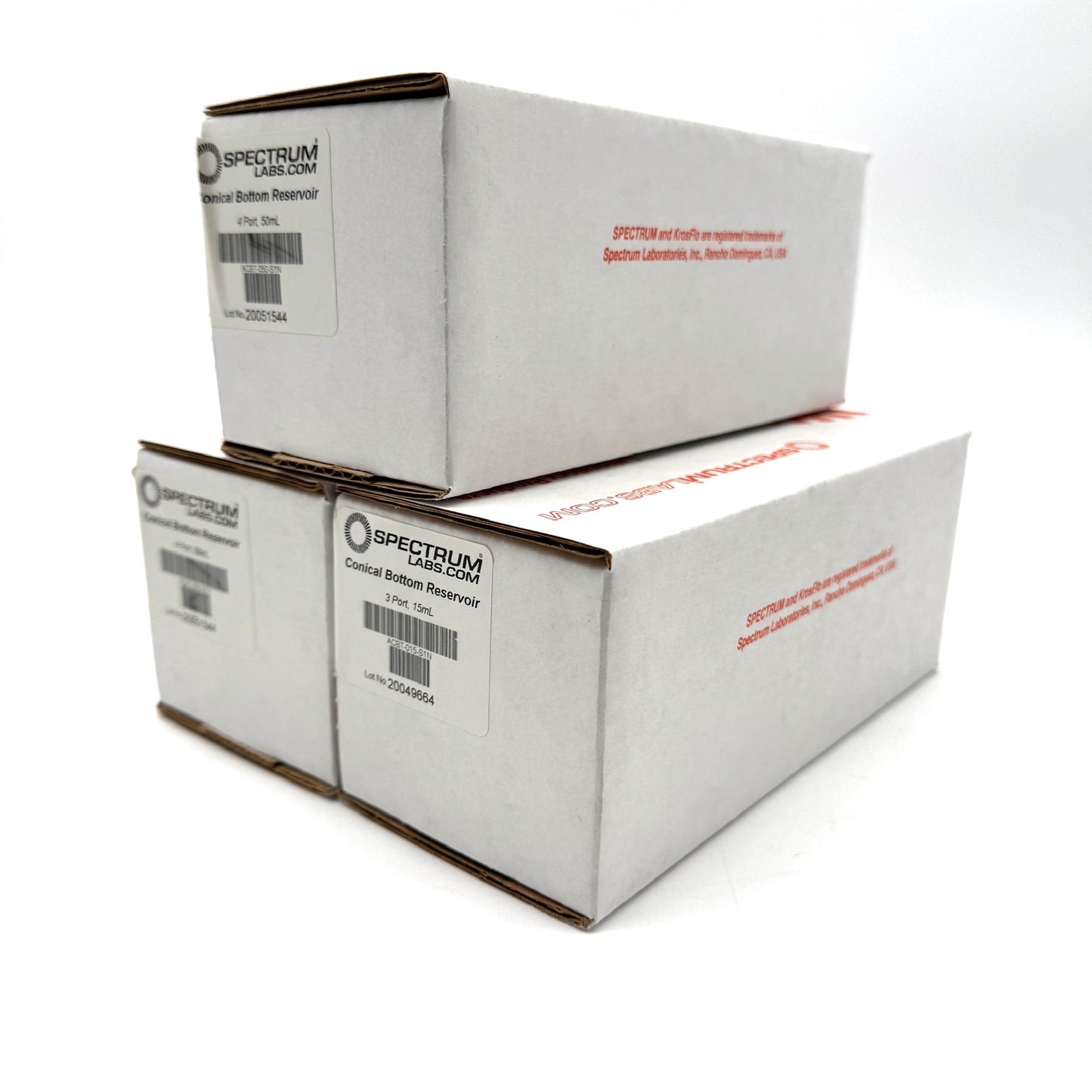 Spectrum Labs 50ml Conical Bottom Reservoirs ACBT-050-S1N – Lot of 3, New in Box