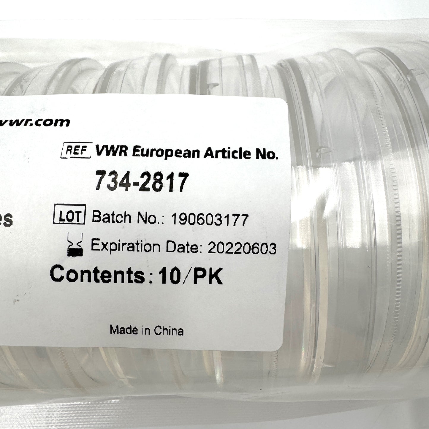 VWR 10861-680 Tissue Culture Dishes, 10.0cm Packs of 10 New