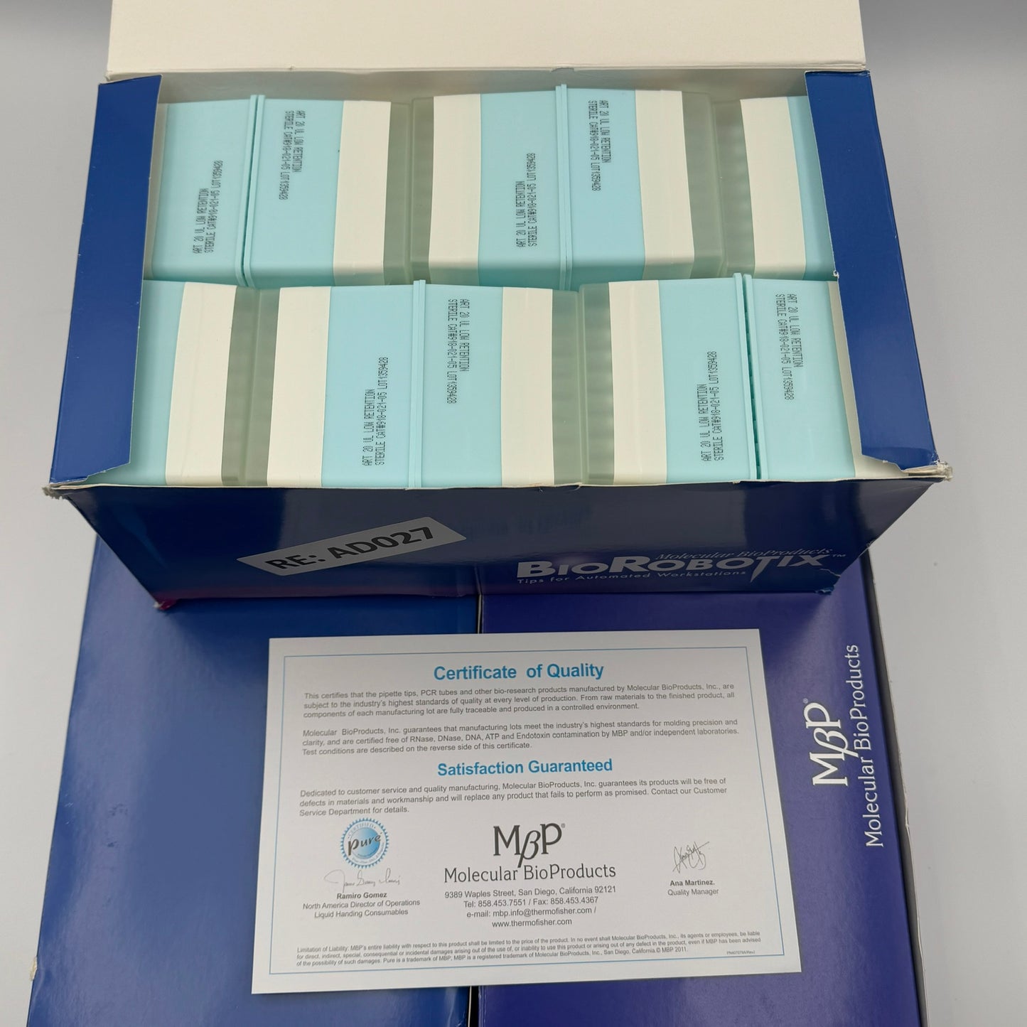 Thermo Scientific Pure BioRobotix Tips 96 - 20uL - Tip/Tray, 10 Tray/Pack, Lot of 5 Packs