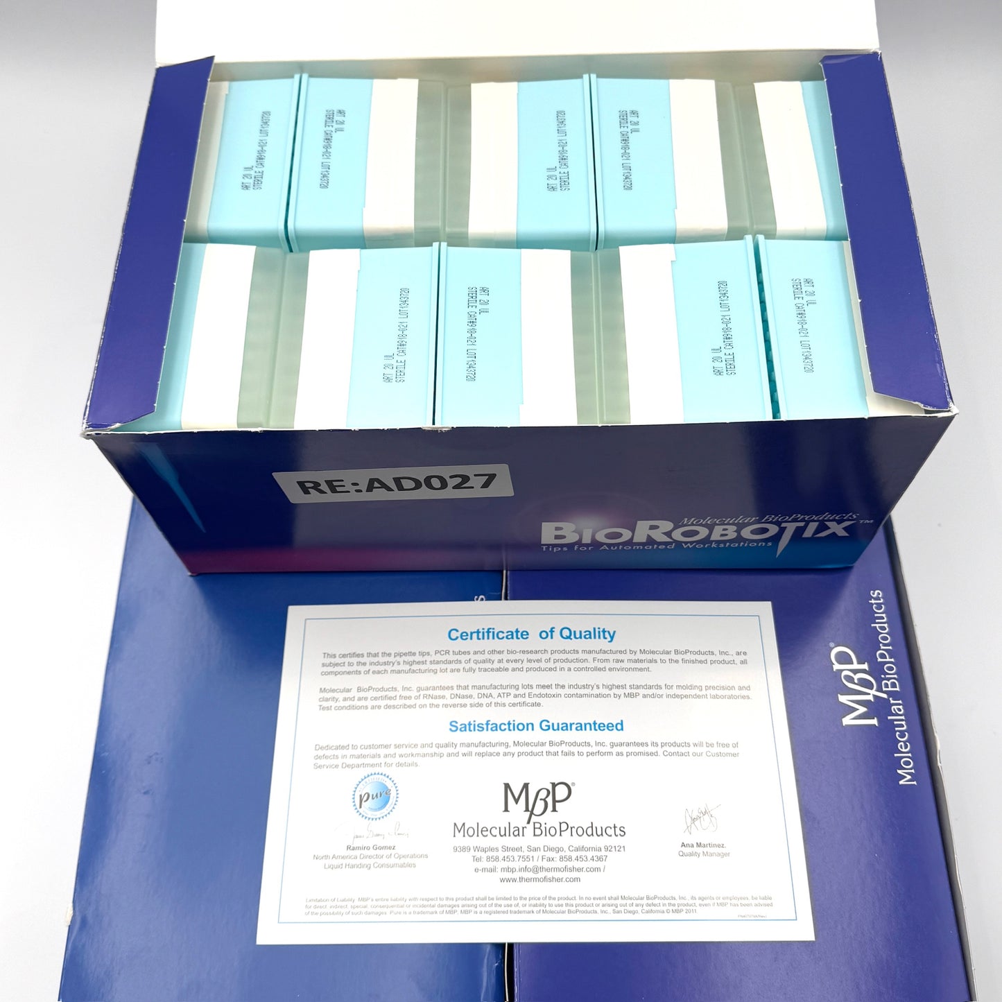 Thermo Scientific Pure BioRobotix Tips 96 - 20uL - Tip/Tray, 10 Tray/Pack, Lot of 5 Packs
