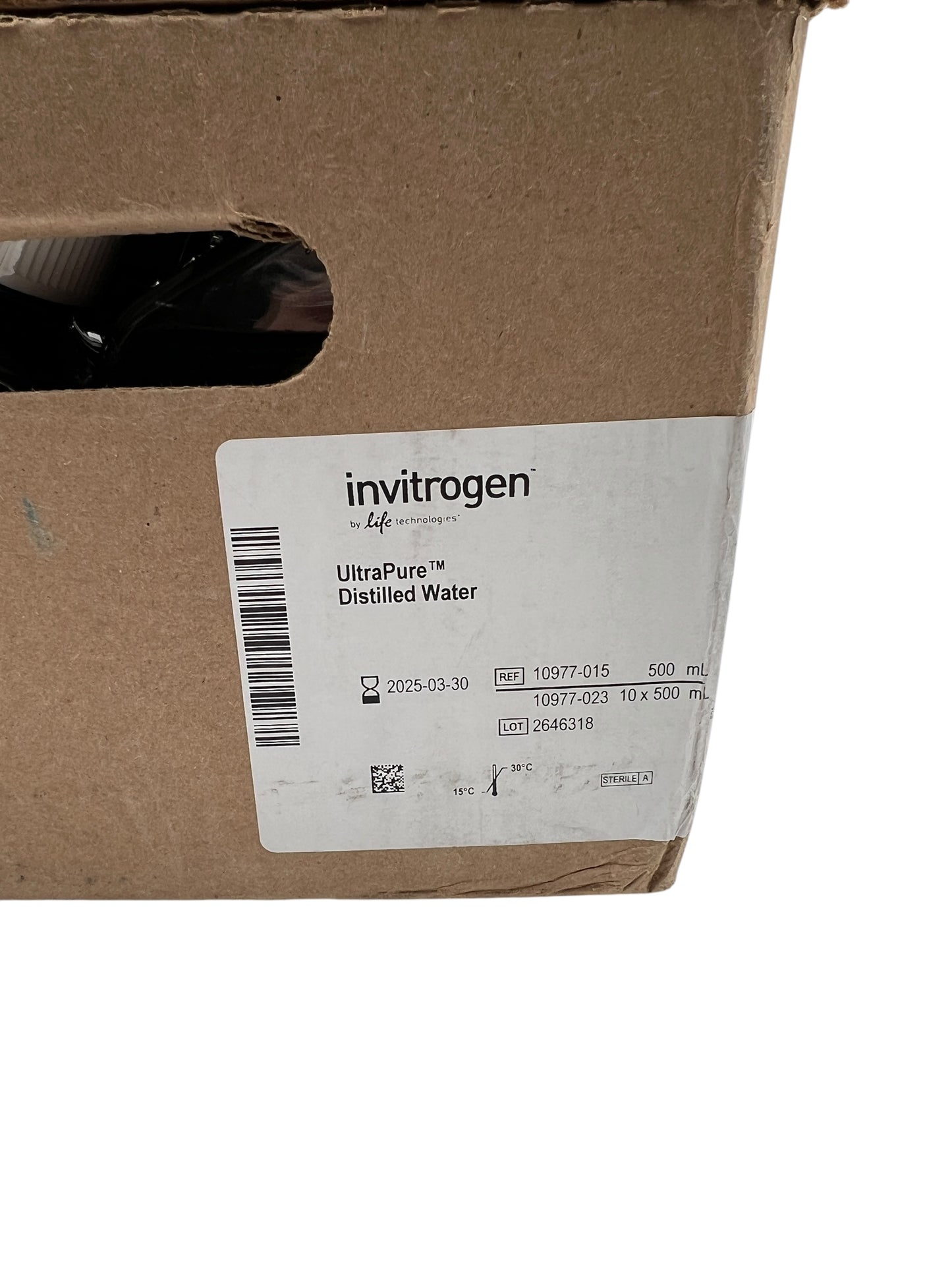 Invitrogen UltraPure Distilled Water 10977-015 10PK EXP 2025-03-30