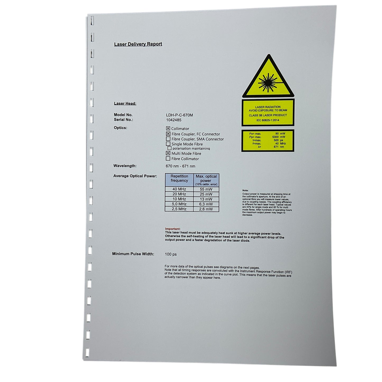 PicoQuant LDH-P-C-670M Laser Head Picosecond Pulses - New Open Box