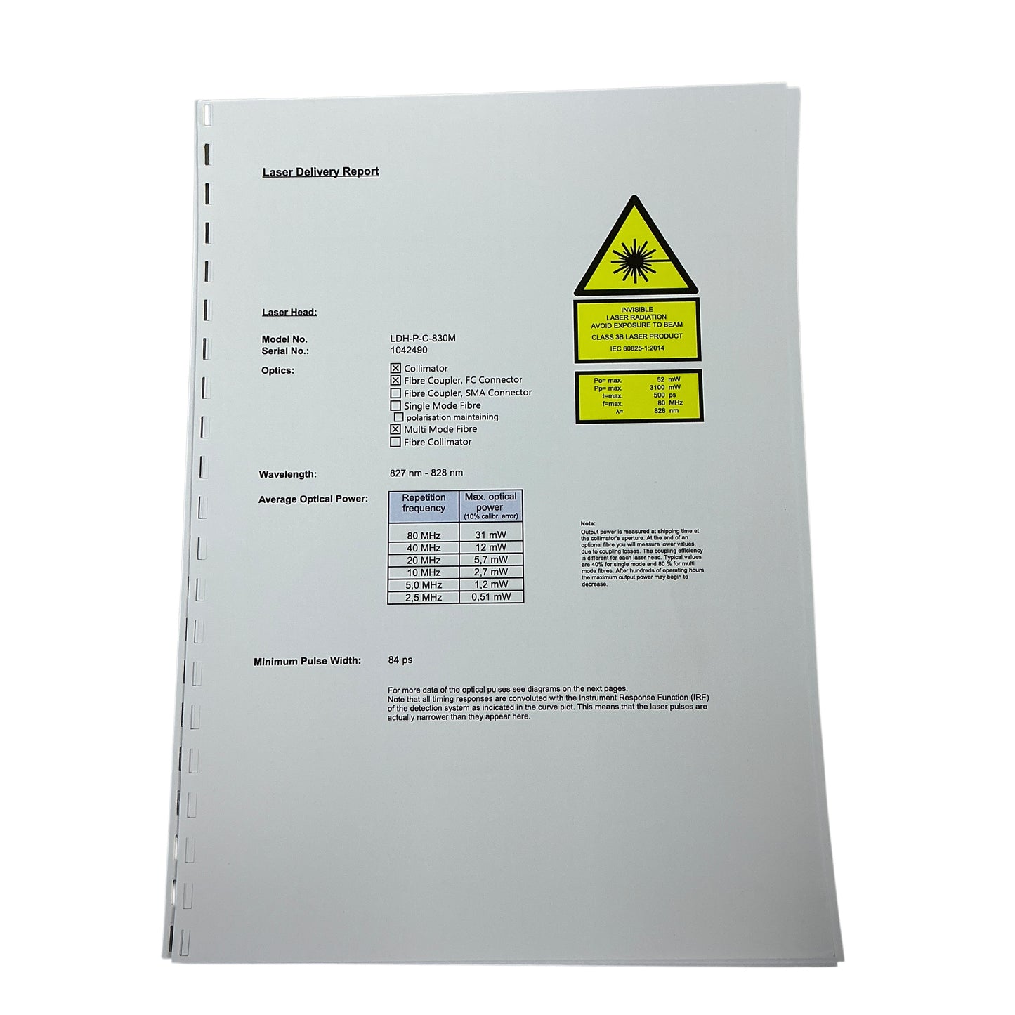PicoQuant LDH-P-C-830M Picosecond Laser Diode Head - New Open Box