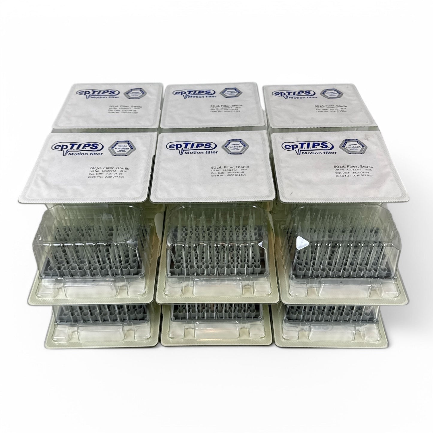 50 µL Eppendorf PCR Clean Filter Tips – Lot of 15 Packages (30 Trays, 2,880 Tips) See Description