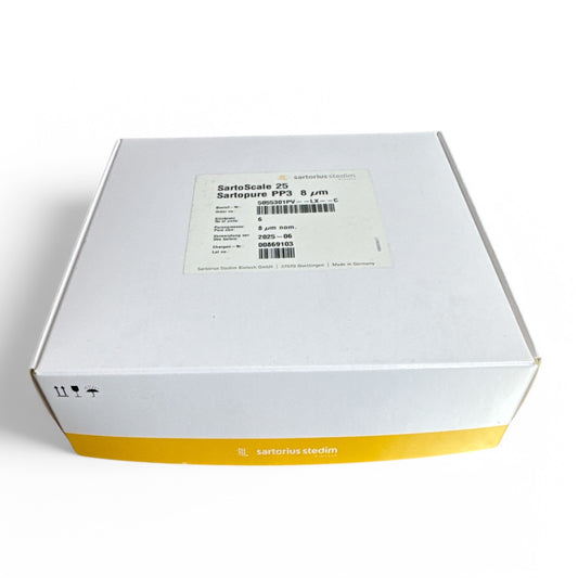 Sartorius Stedim SartoScale 25 Sartopure PP3 8 µm Filters – Box of 6, New Open Box
