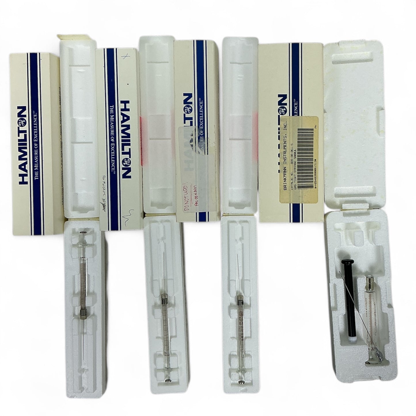 Hamilton Gas Tight Syringes 4pcs 81520 / 80030 GC Injectors