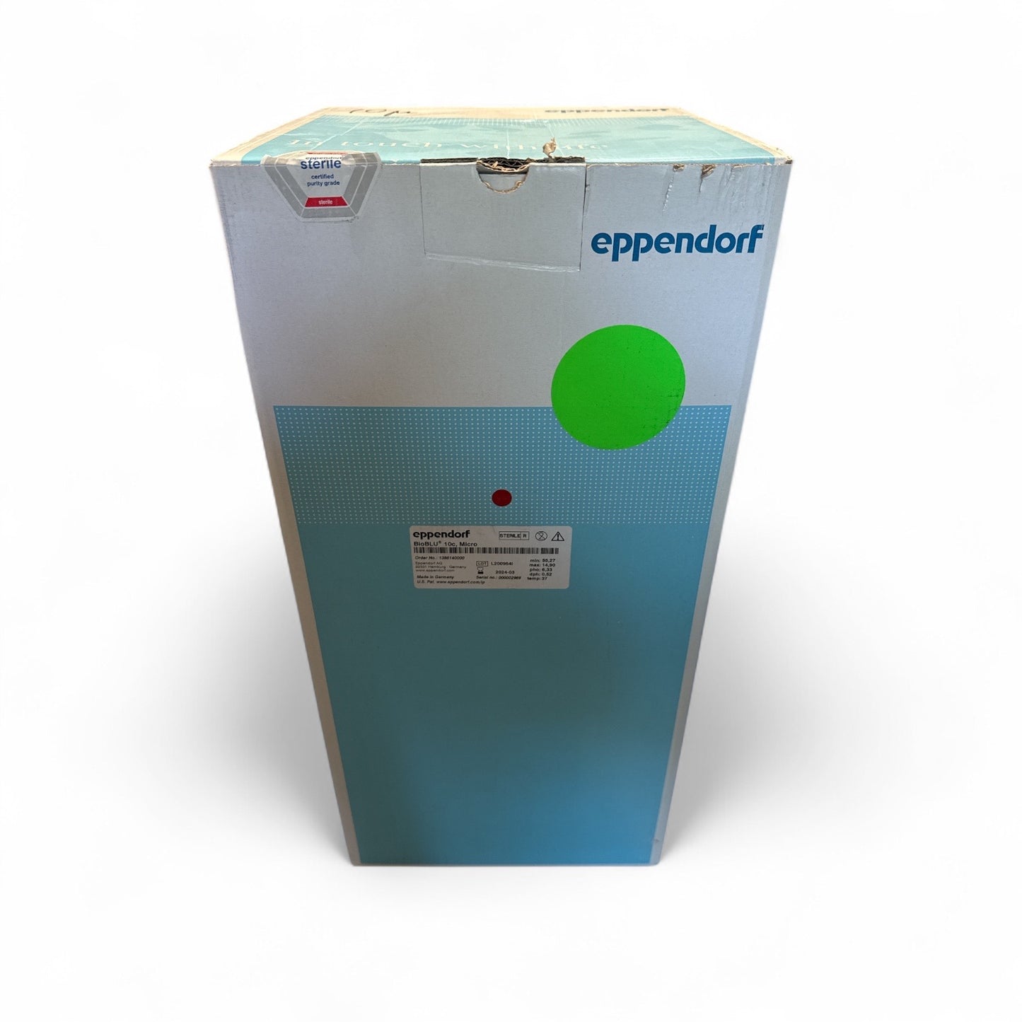 Eppendorf BioBLU® 10c Micro Bioreactor – Sterile Single-Use Vessel