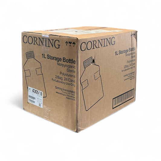 Corning 430518 1L Storage Bottles | 24/Case | Sterile Polystyrene | Unopened Full Box