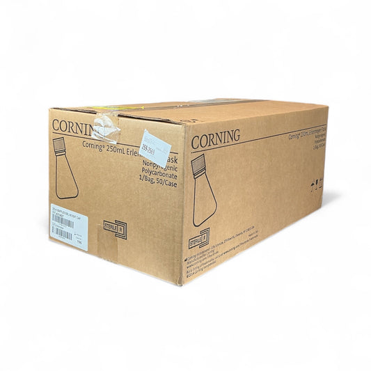 Corning 431407 250mL Erlenmeyer Flask with Vent Cap, Sterile, 50/Case