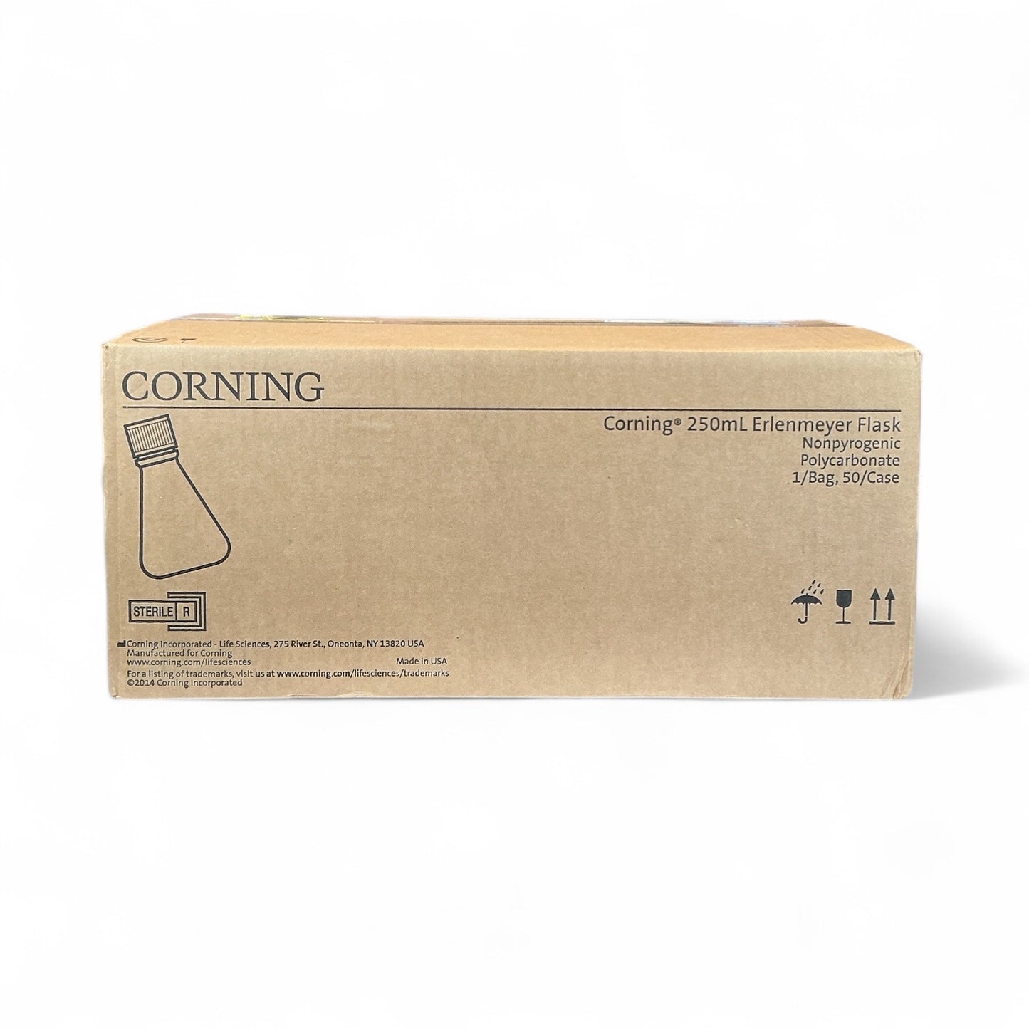 Corning 431407 250mL Erlenmeyer Flask with Vent Cap, Sterile, 50/Case