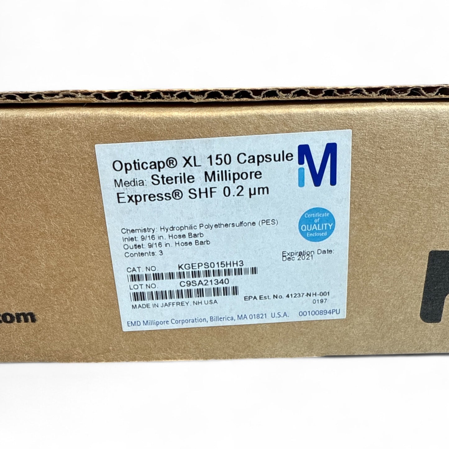 Millipore Opticap XL 150 Capsule Express SHF 0.2 µm Sterile PES Filter
