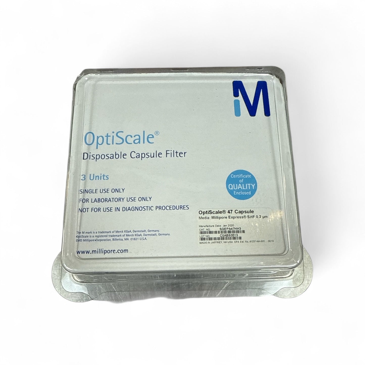 Millipore OptiScale® 47 Disposable Capsule Filters – Pack of 3