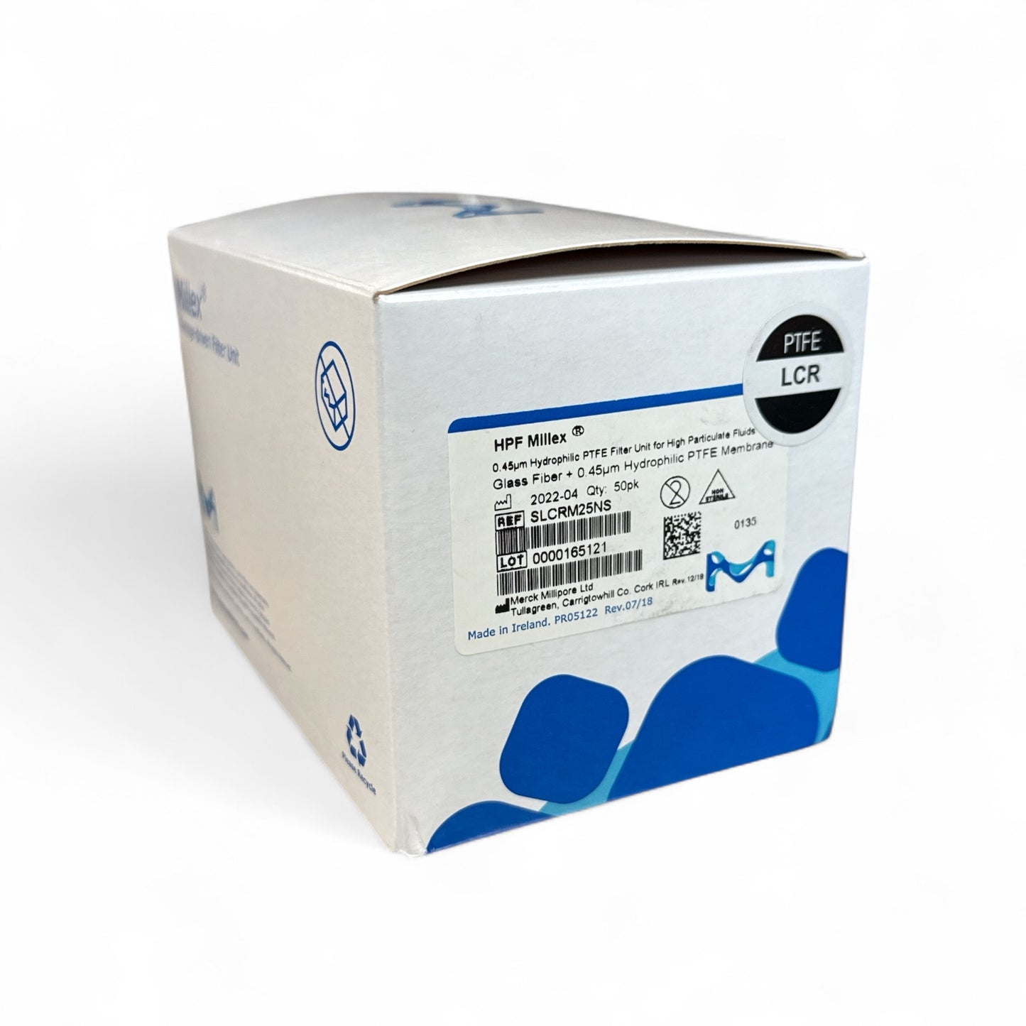 Millipore Millex HPF PTFE Syringe Filter Unit SLCRM25NS Pack of 50