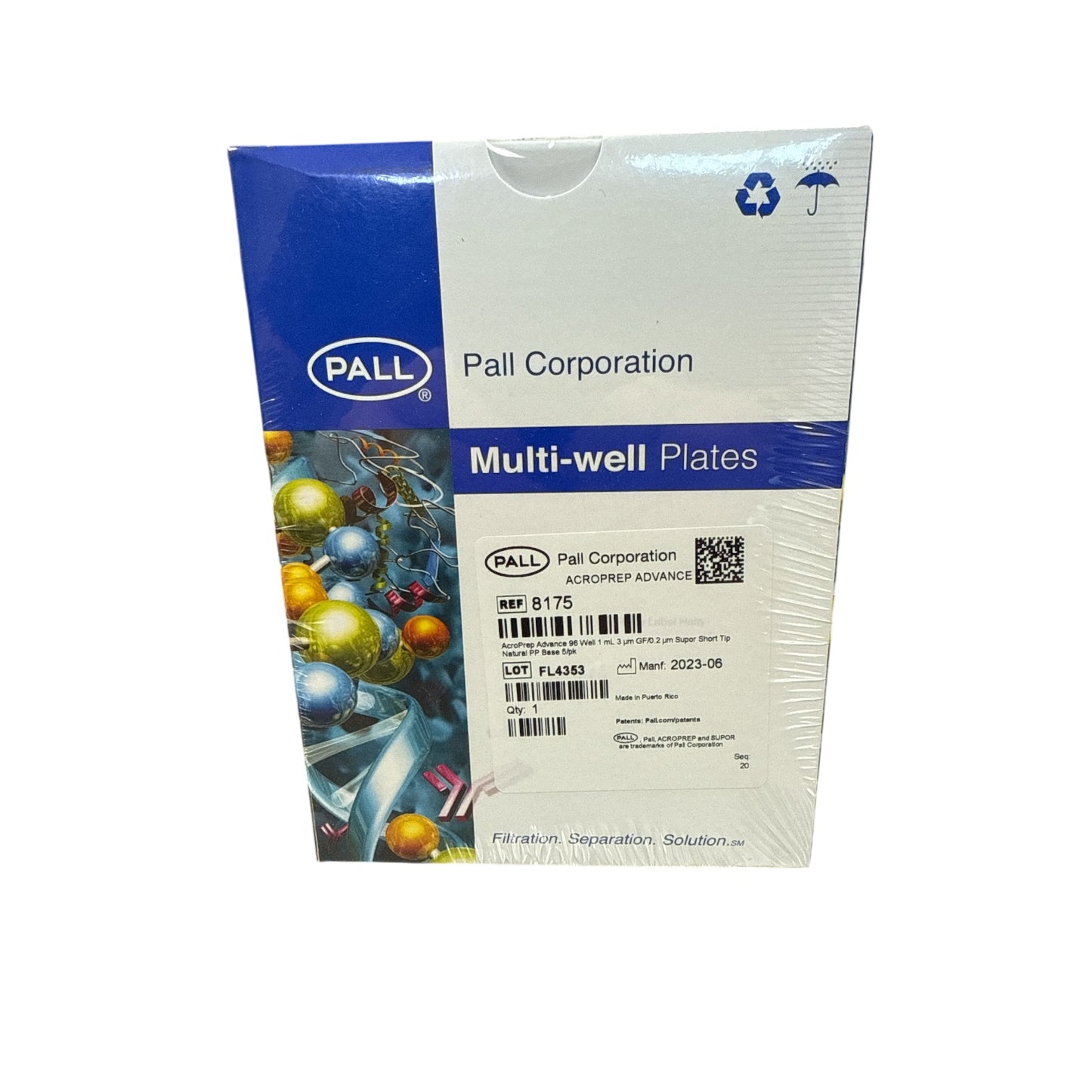 Pall AcroPrep Advance Multi-Well Plates 8175 - Qty 5 - Open Box