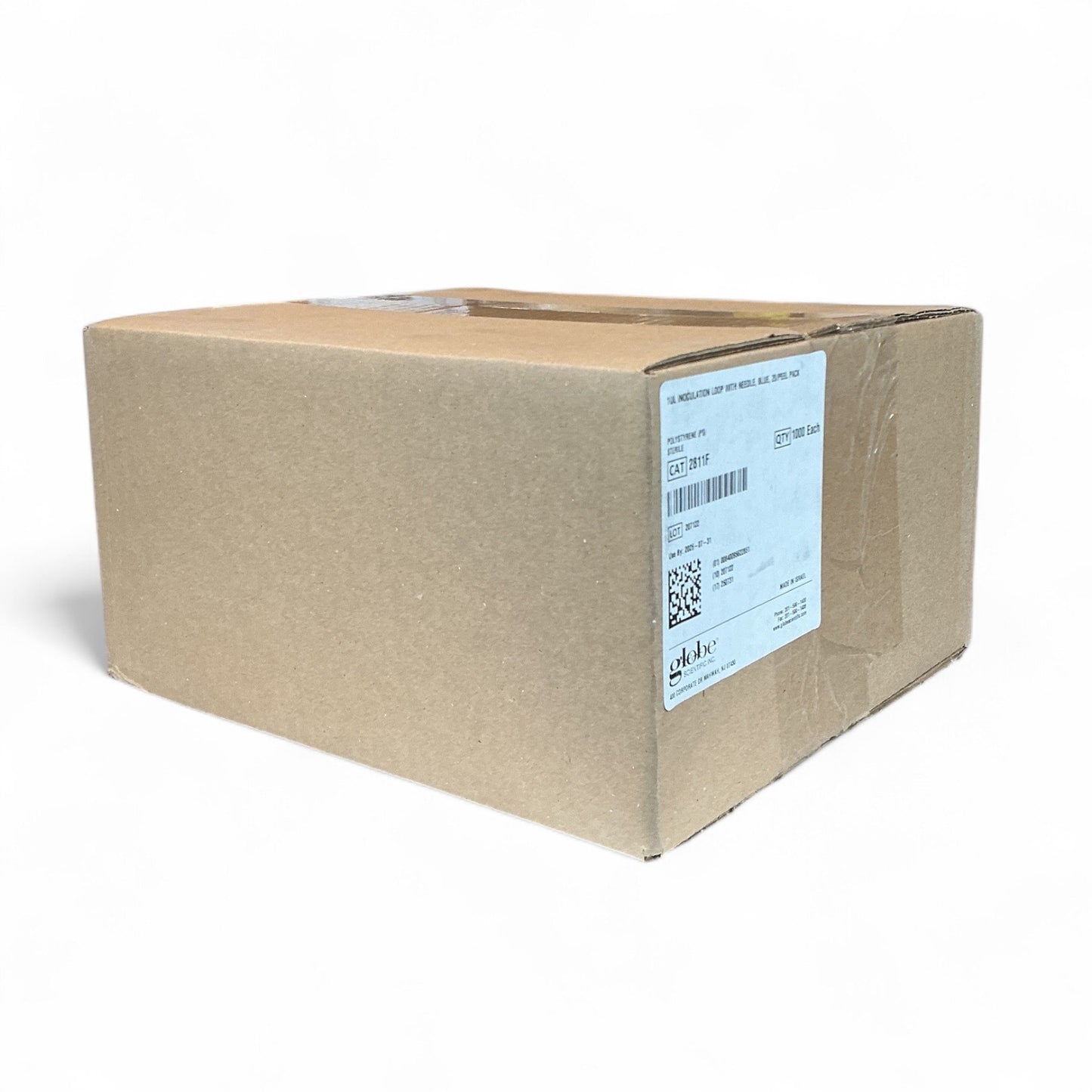 Globe Scientific 2811F Inoculation Loops with Needle, 1µL Blue, Sterile Peel-Pack, 1000/Case