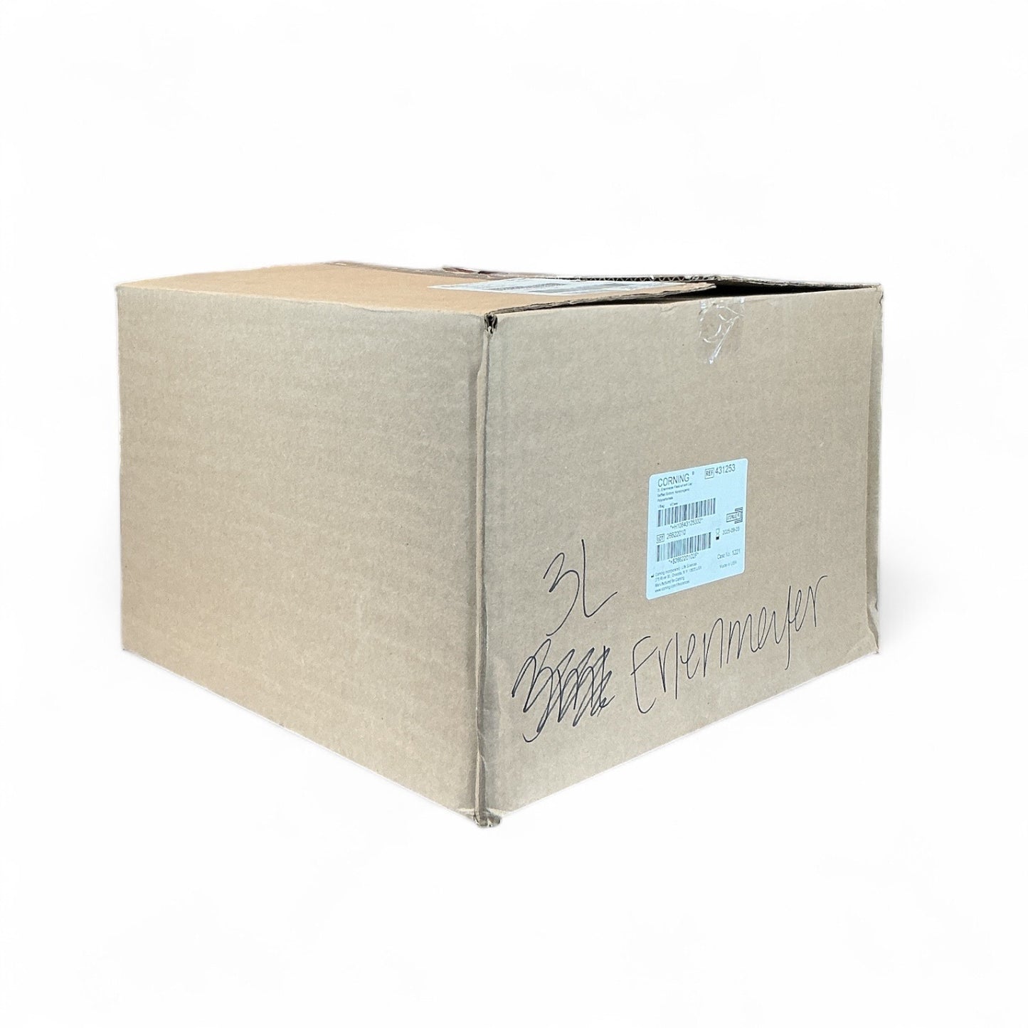 Corning 3L Erlenmeyer Flask with Vent Cap, Model 431253 – 4 Units