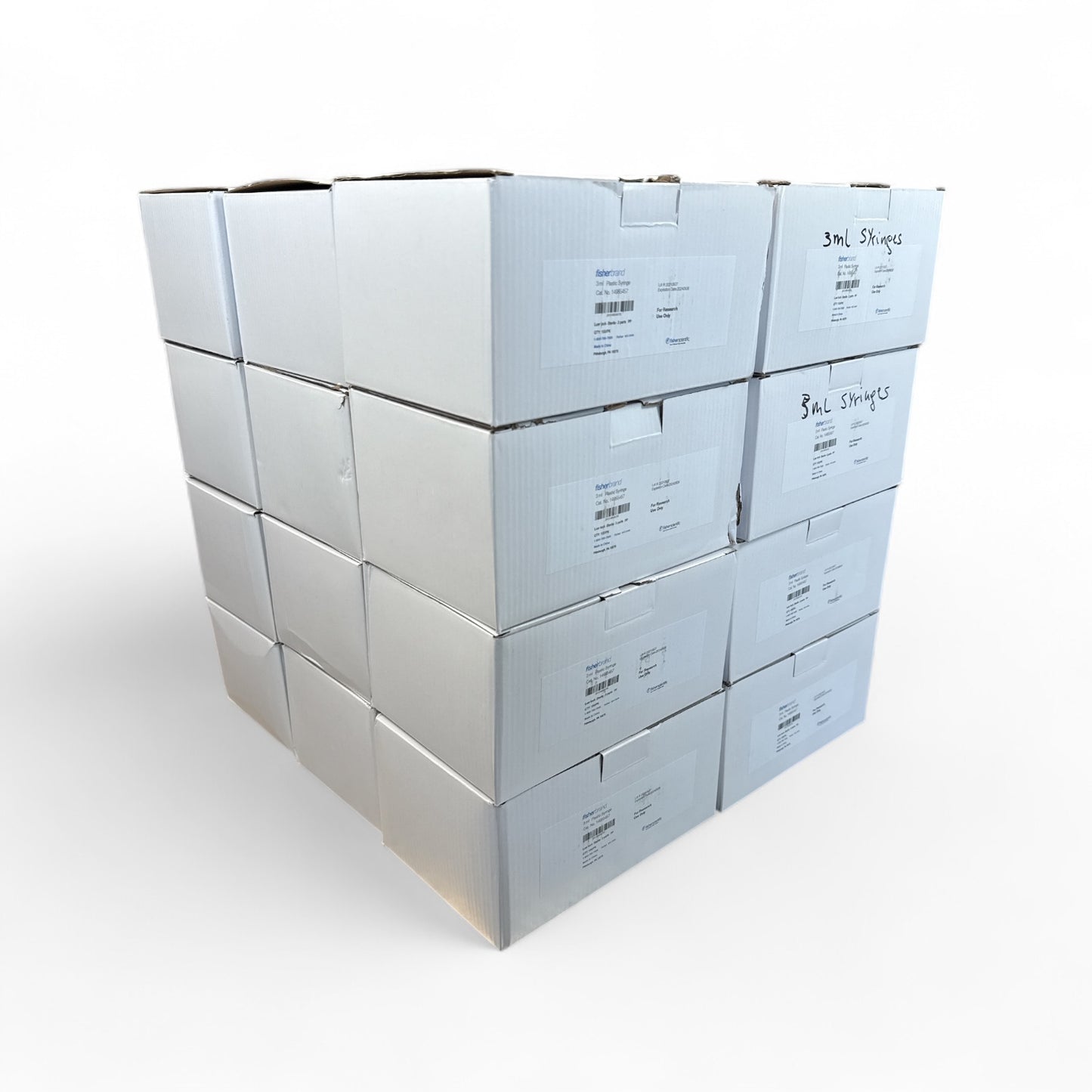 Fisherbrand 3mL Plastic Syringe Cat. No. 14955457 – Lot of 24 Boxes (2,400 Units)