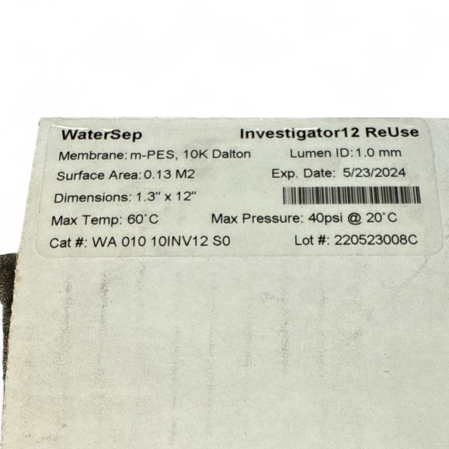 WaterSep Investigator12 ReUse Membrane m-PES 10K Dalton – WA 010 10INV12 S0