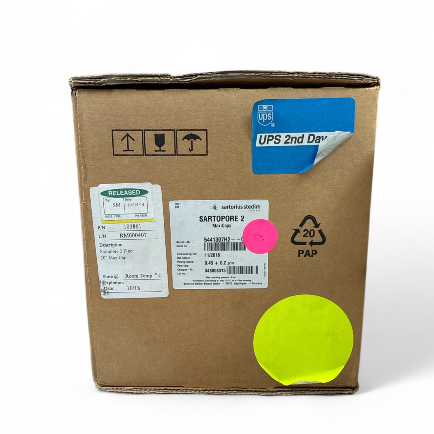 Sartorius Stedim Sartopore 2 MaxiCaps 20" Filter 5441307H2 – 1 Unit