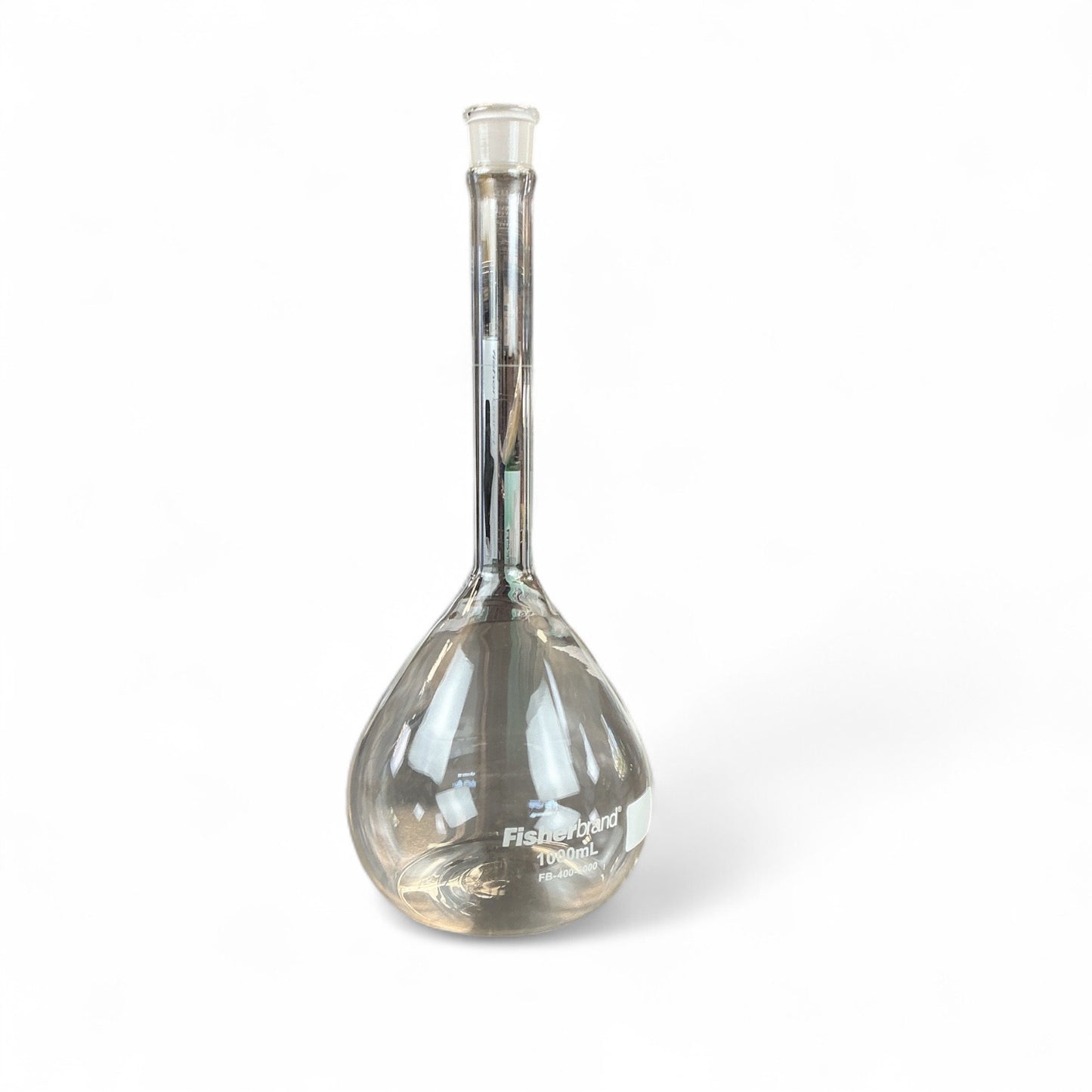 Fisherbrand 1000mL Volumetric Flask with ST 22 Glass Stopper – Model 10-205F – Lot of 2