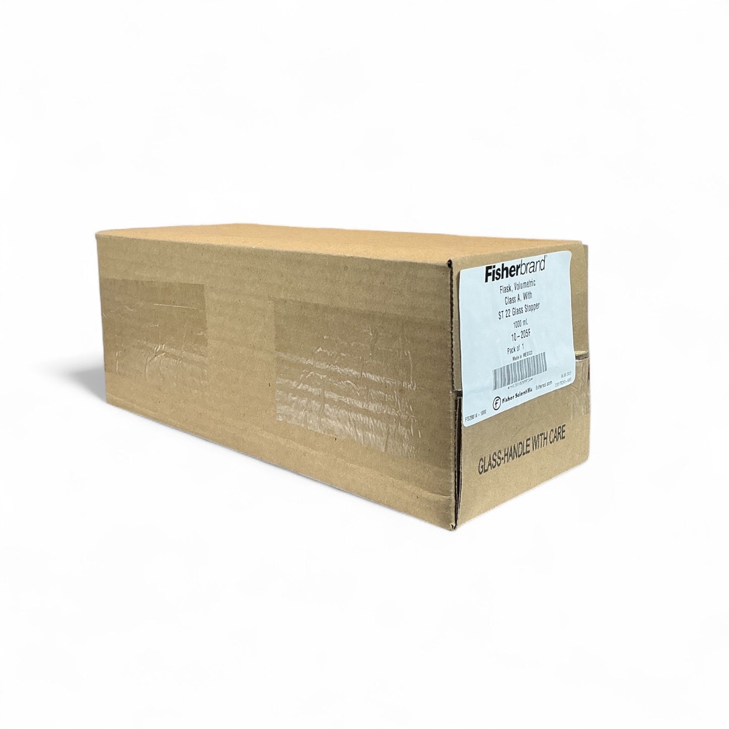 Fisherbrand 1000mL Volumetric Flask with ST 22 Glass Stopper – Model 10-205F – Lot of 2