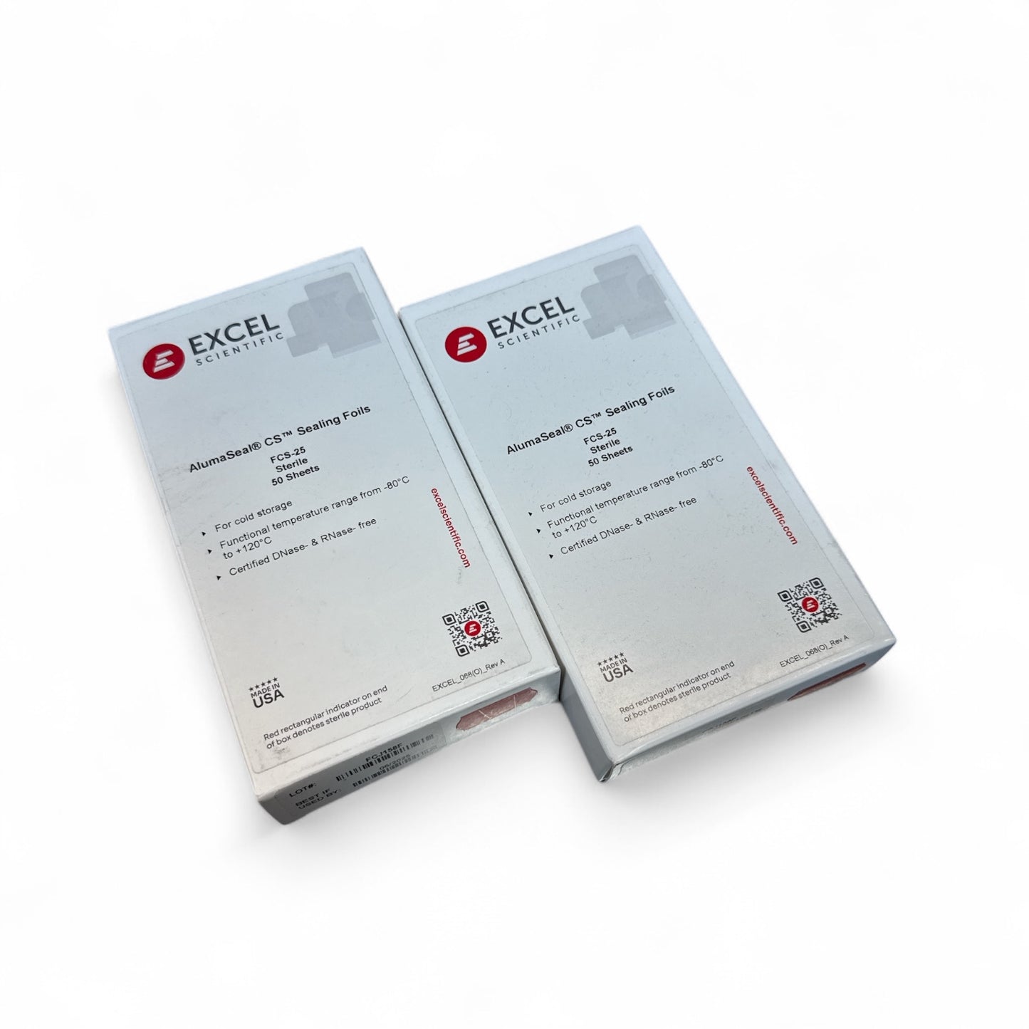 Excel Scientific Alumaseal CS Sealing Foils FCS-25 – 2 Packs of 50 Sterile Sheets