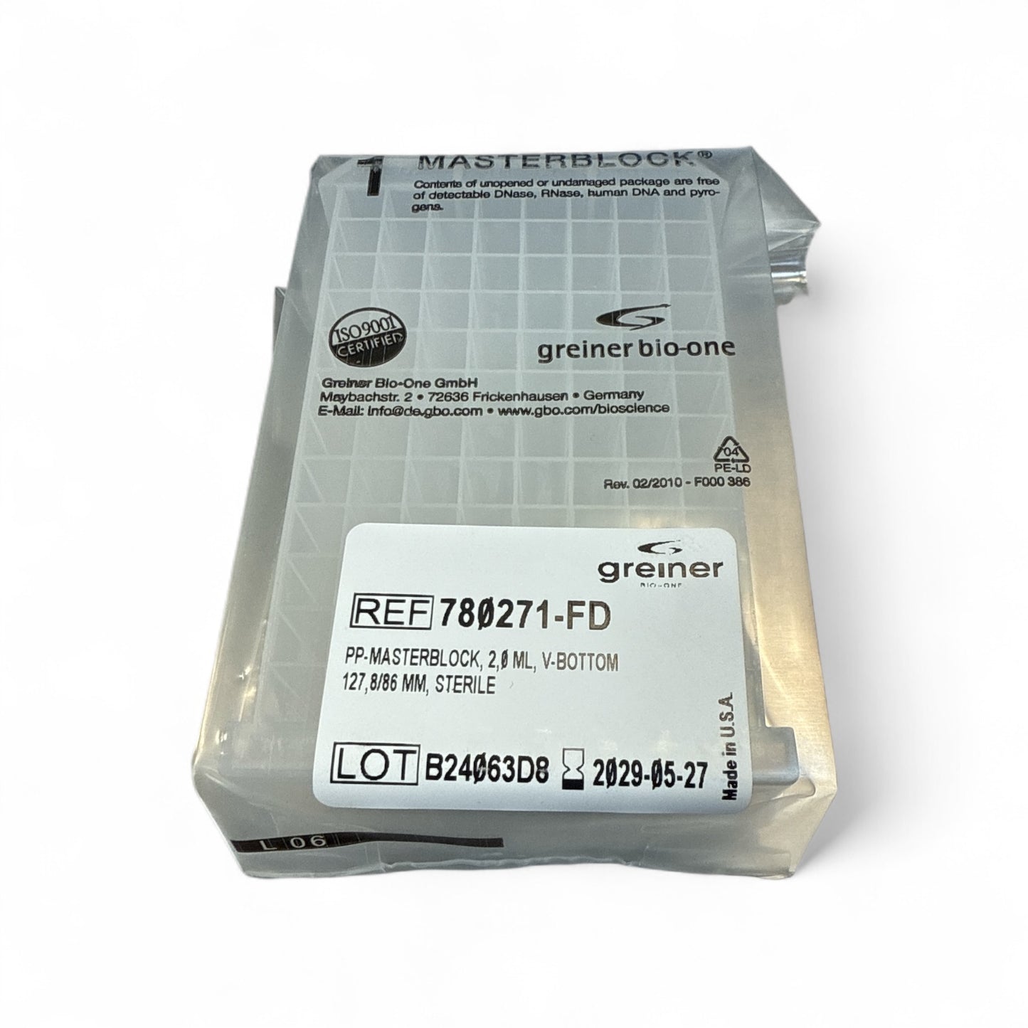 Greiner Bio-One Masterblock 2.0mL V-Bottom 780271-FD – 50 Racks (Best Offer!)