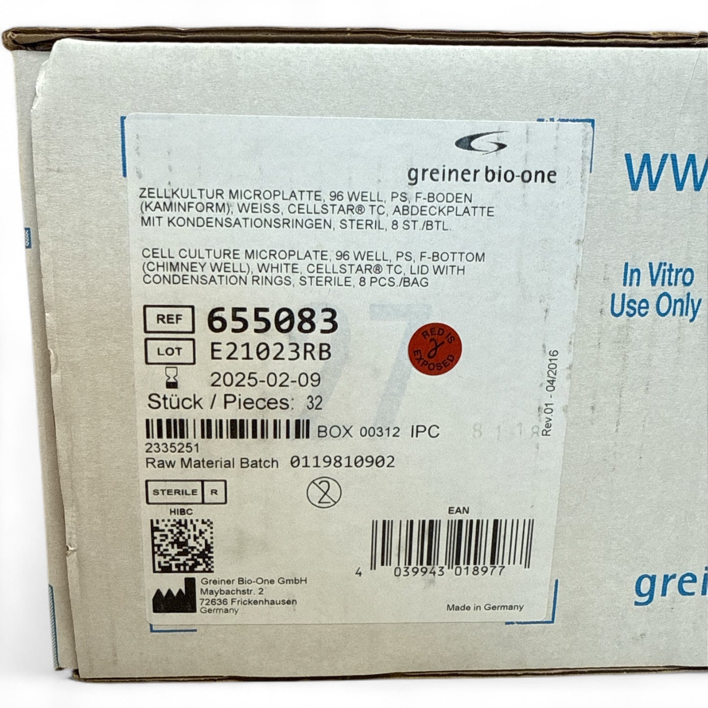Greiner Bio-One 655083 Cell Culture Microplate 96-Well - 32/cs (Best Offer!)