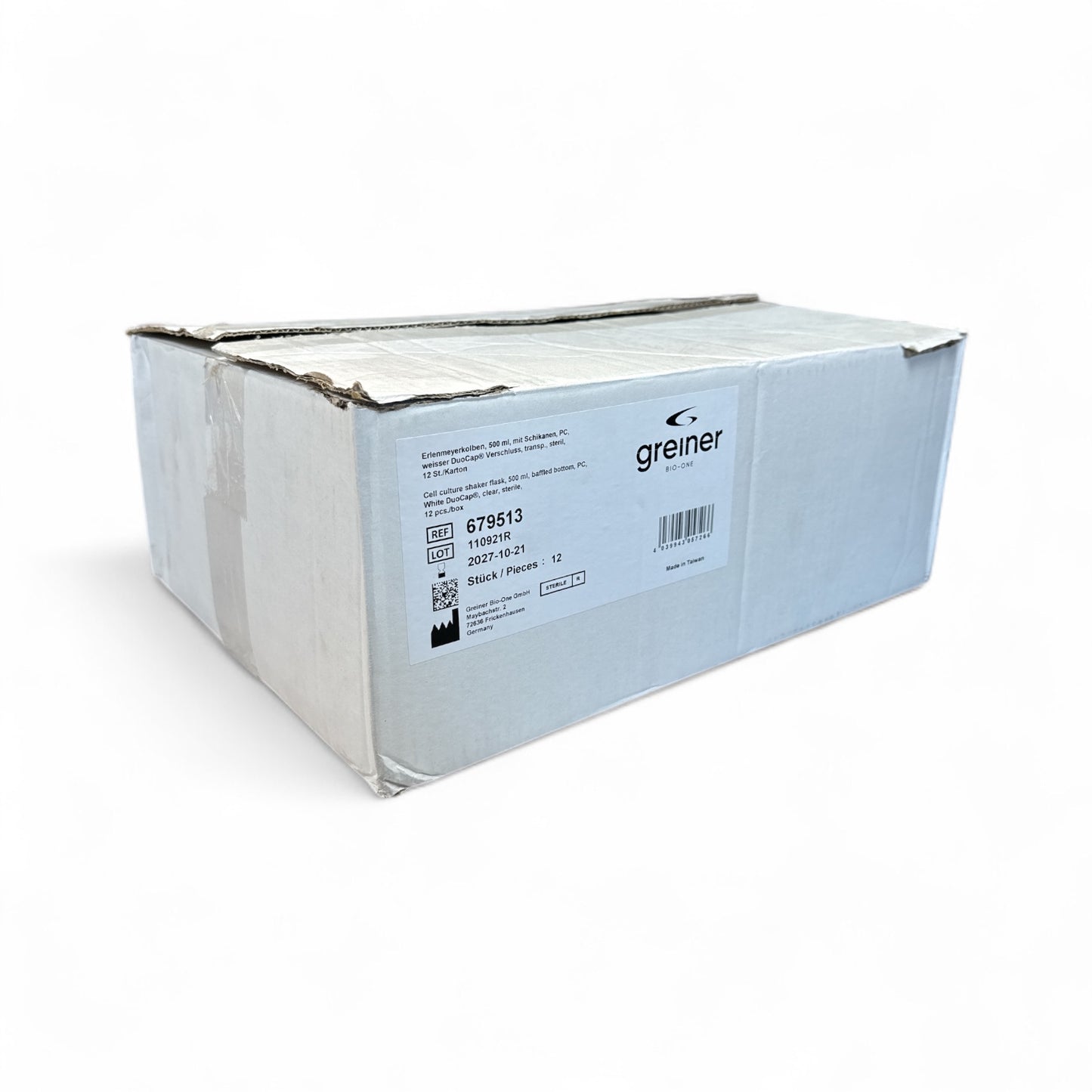 Greiner Cell Culture Shaker Flask 500mL 679513 - 12 Pieces (Best Offer!)