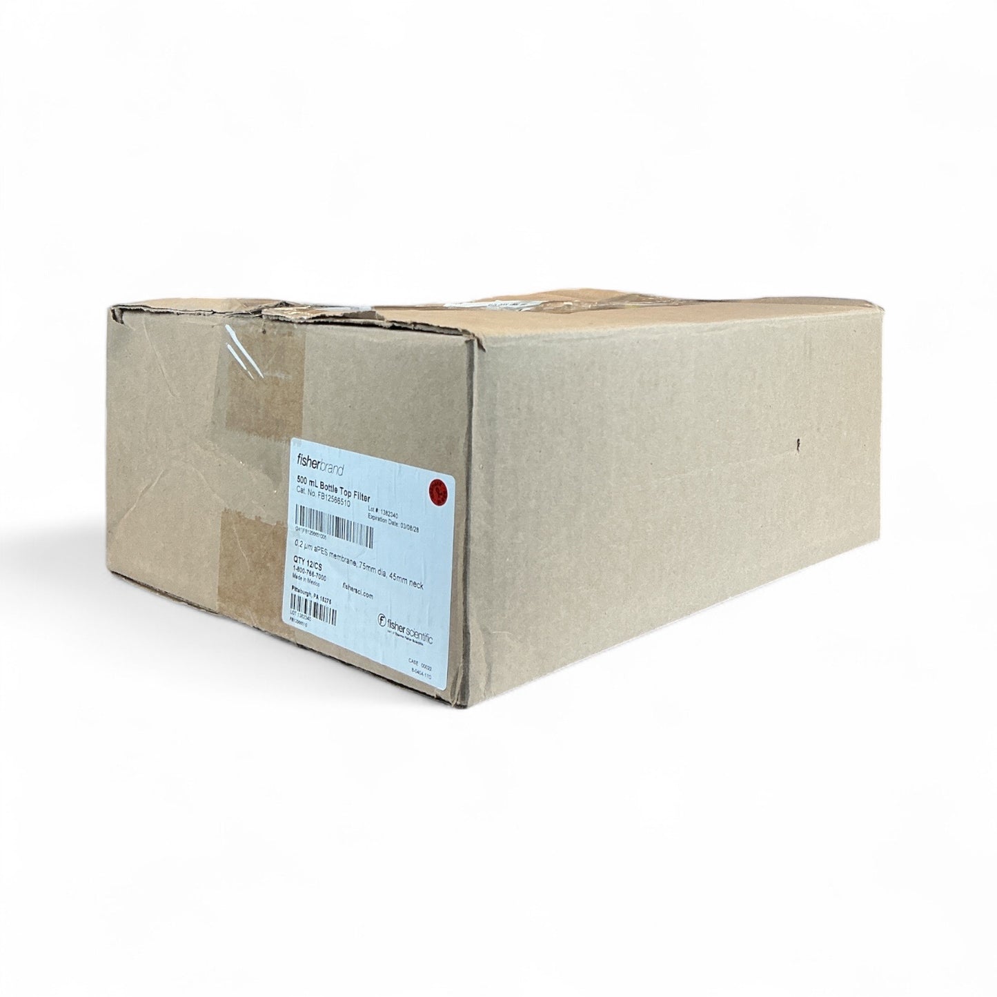 Fisherbrand FB12566510 Bottle Top Filter, 500 mL, 0.2 µm PES Membrane – 12/Case