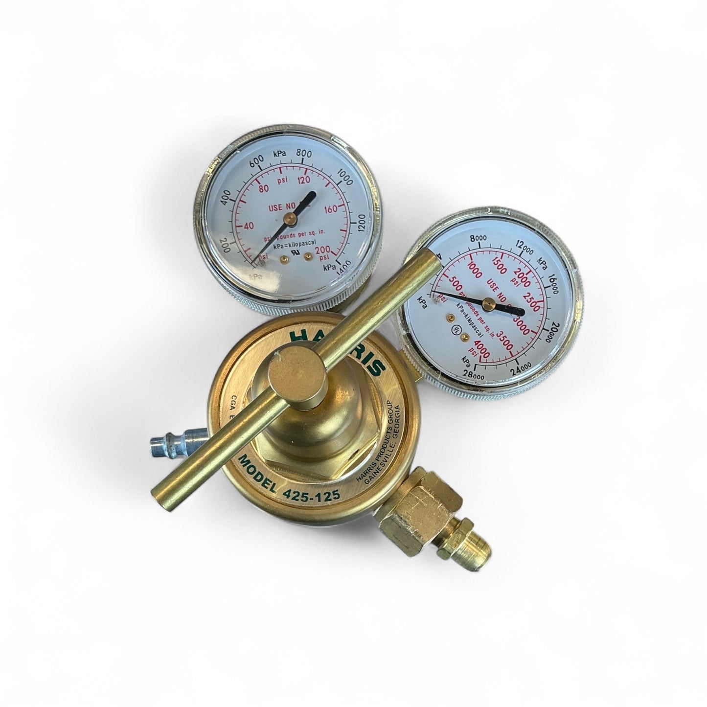 Harris Gas Regulator Model 425-125 Dual Gauge Brass CGA-580 Valve (Best Offer!)