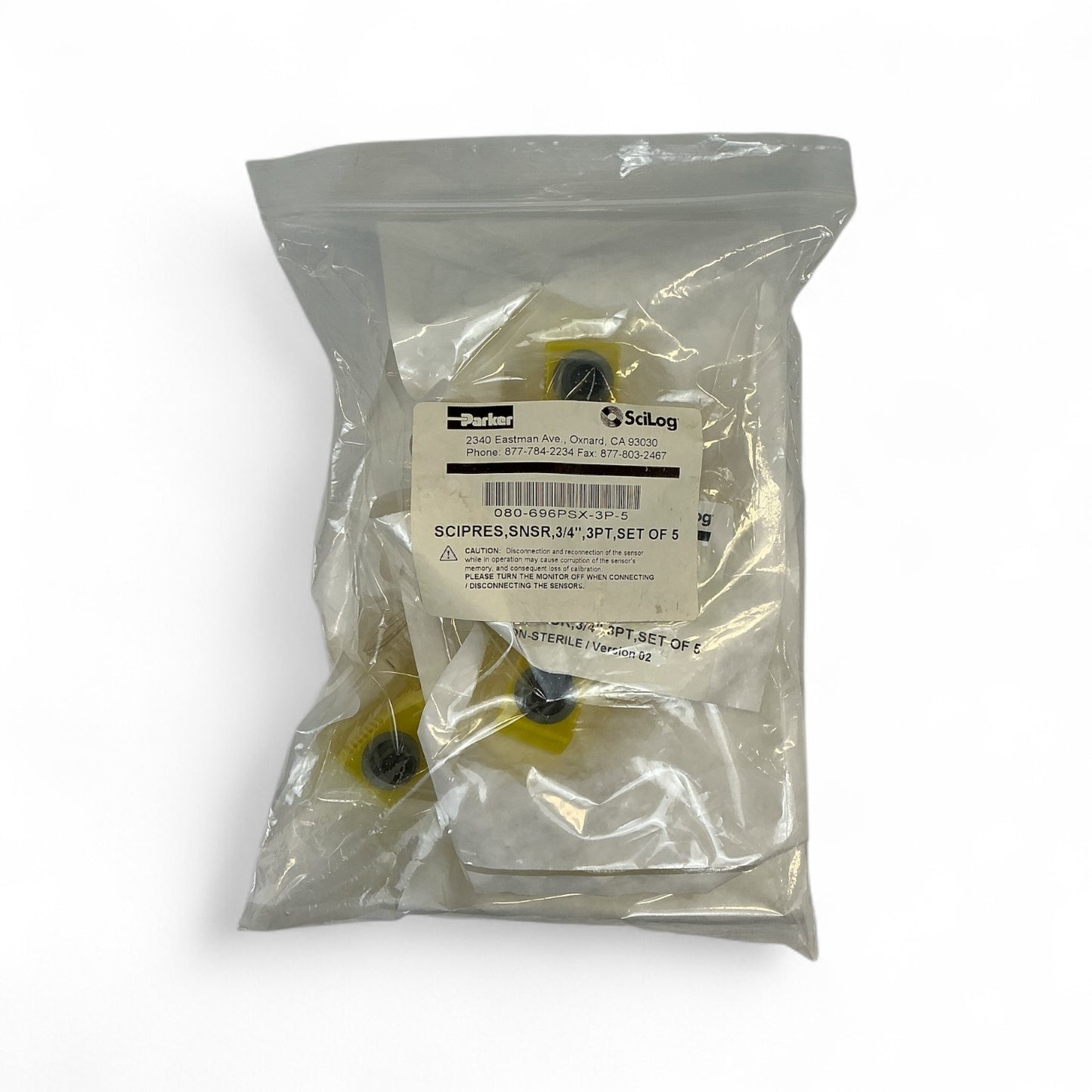 Parker SciLog SciPres Biopharm Sensor 3/4" 3PT Set of 5 080-696PSX-3P-5 New