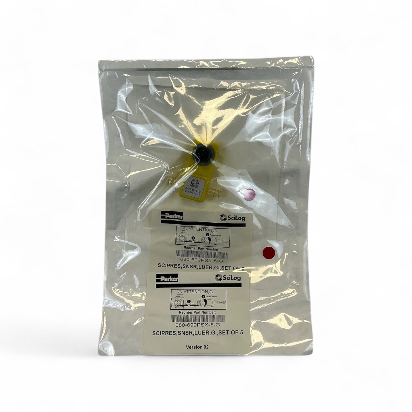Parker SciLog SciPres Biopharm Sensor Luer GI Set of 5 080-699PSX-5-G New