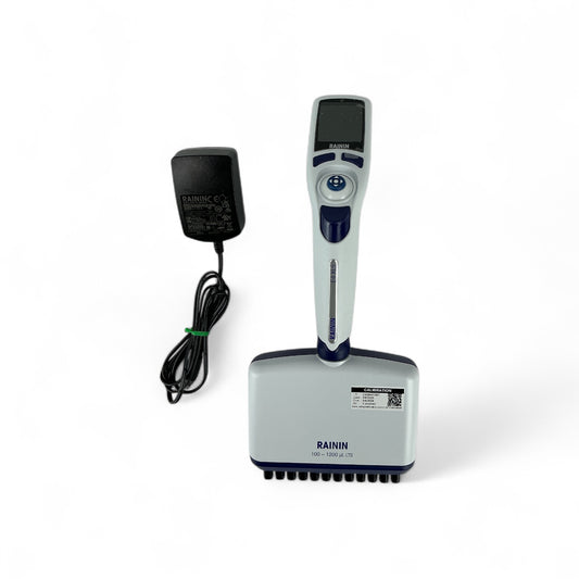 Rainin E4 XLS 12-Ch 100–1200 µL Electronic LTS Pipette + Charger Cal 3/26