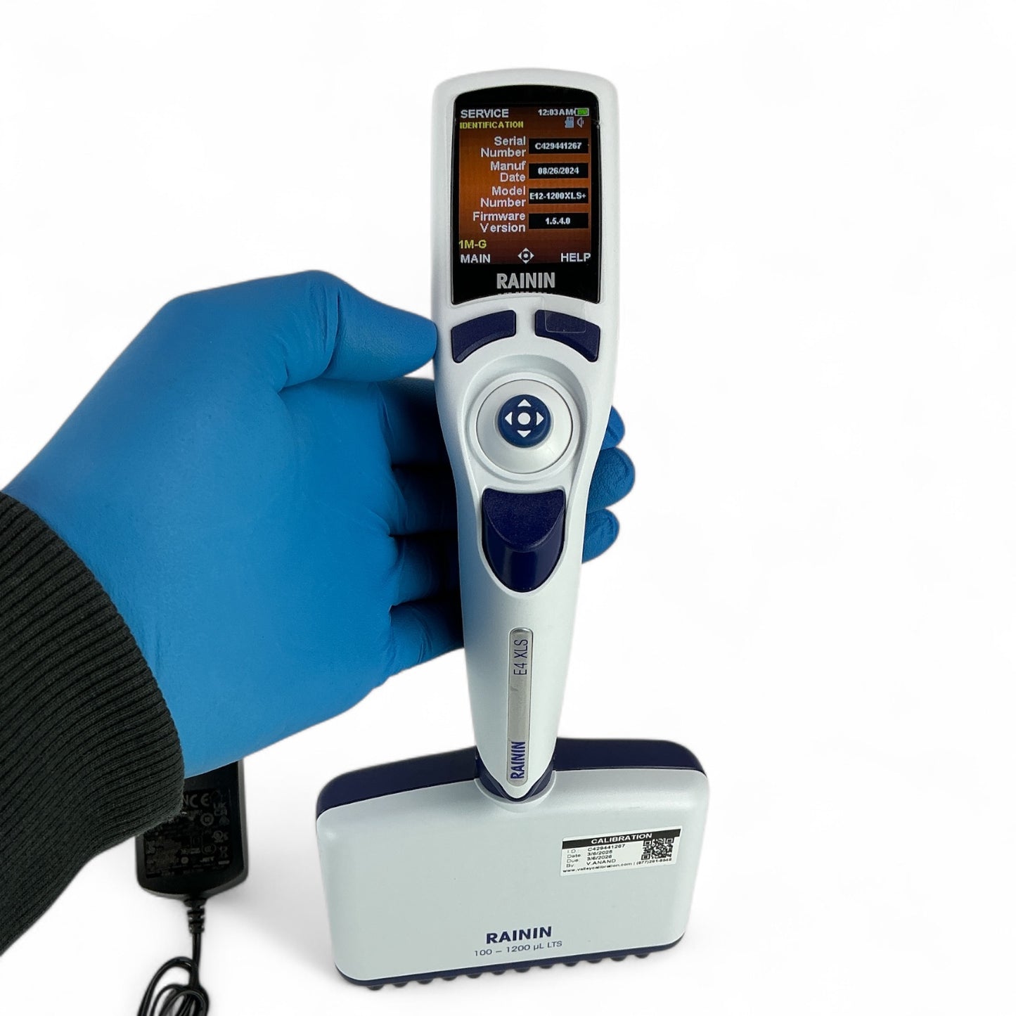 Rainin E4 XLS 12-Ch 100–1200 µL Electronic LTS Pipette + Charger Cal 3/26