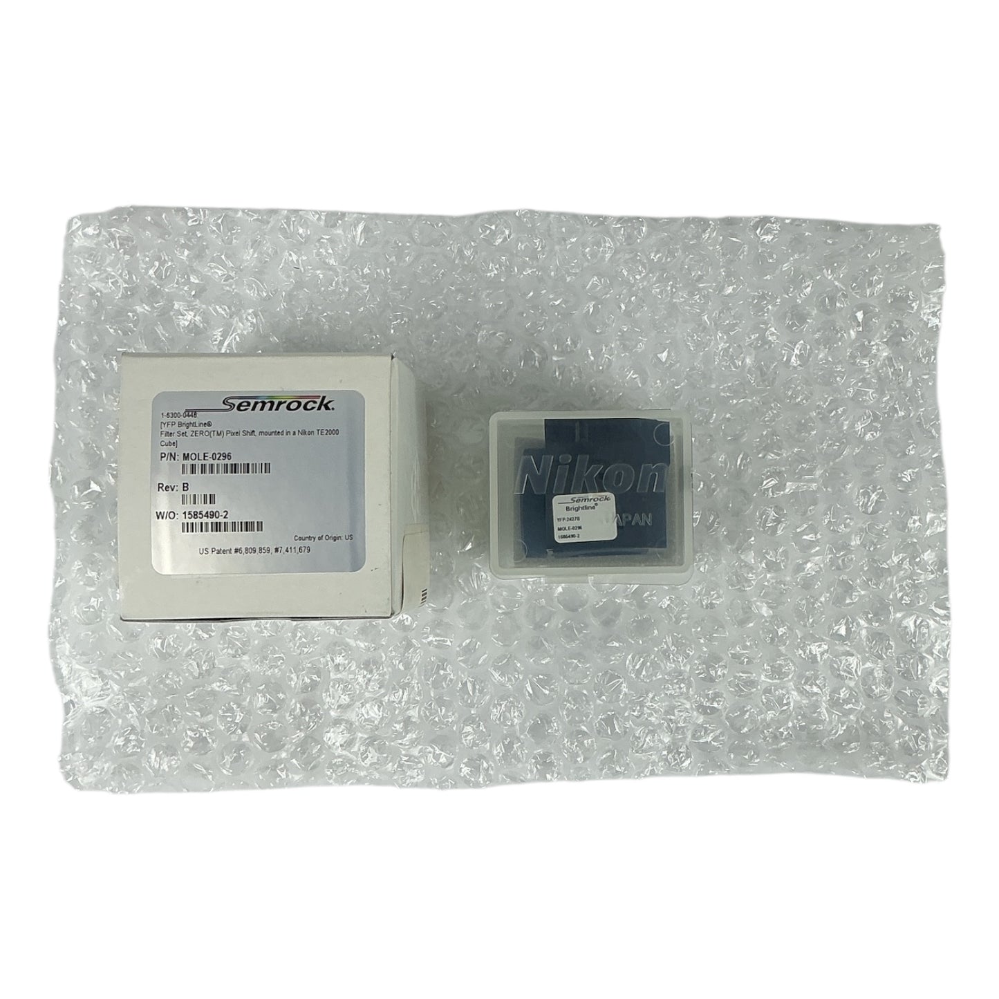 Semrock MOLE-0296 YFP Brightline Filter Set ZERO Pixel Shift Nikon TE2000 Cube – New