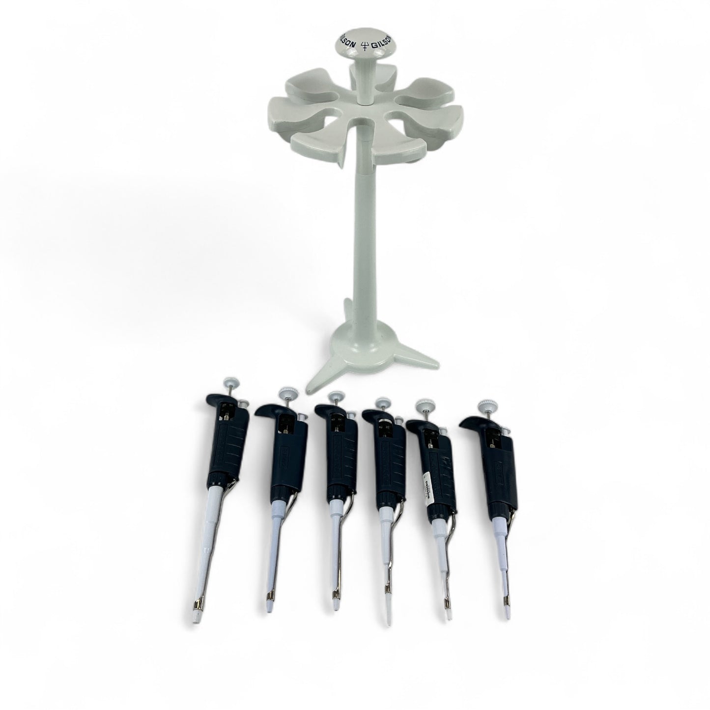 Gilson Pipetman 6-Pipette Set w/ Carousel & Wall Mount – Tested – Cal Expired