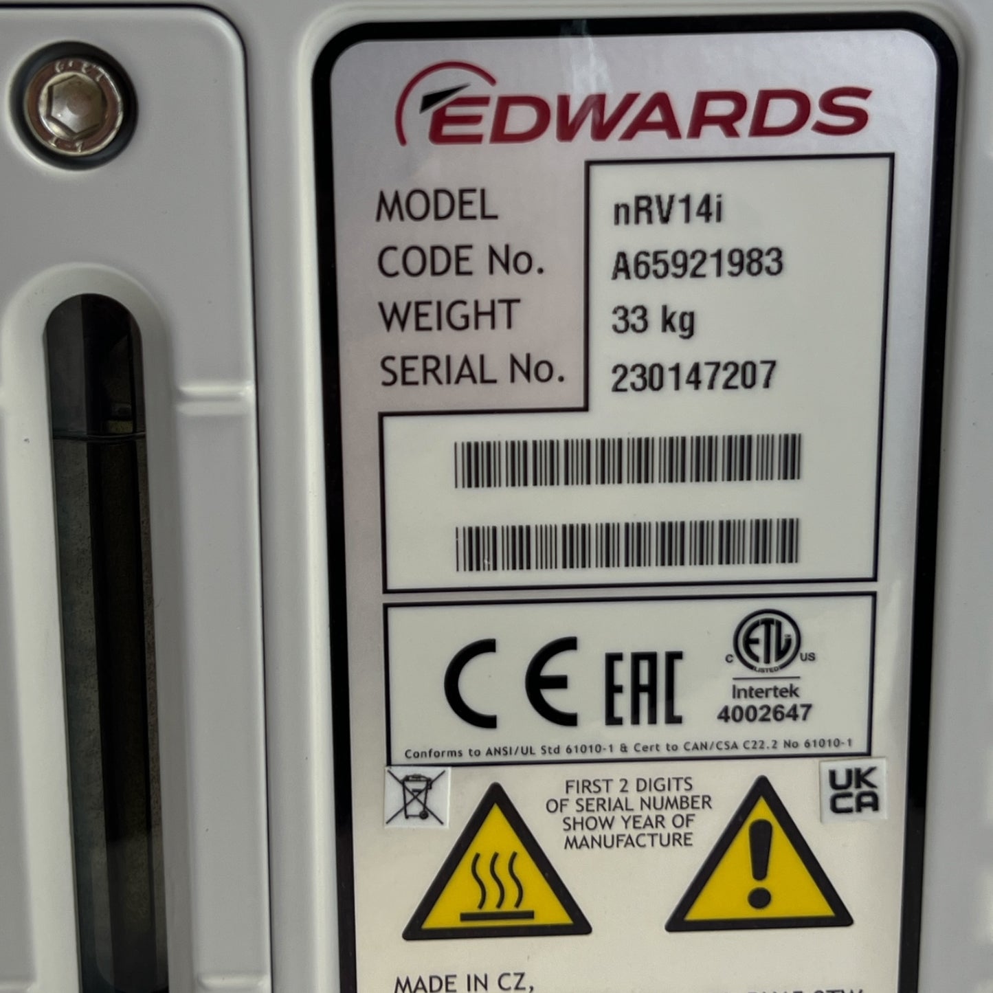 Edwards nRV14i Vacuum Pump & MS Noise Enclosure - Tested
